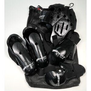 Swift MTI Adult LARGE Black Foam Martial Arts Pads Punch Helmet Kick w/ Bag EUC